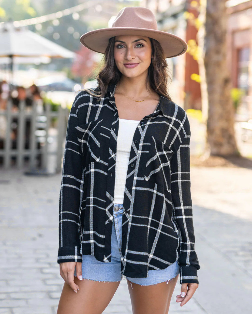 Grace and Lace- Favorite Button Up Top - Black