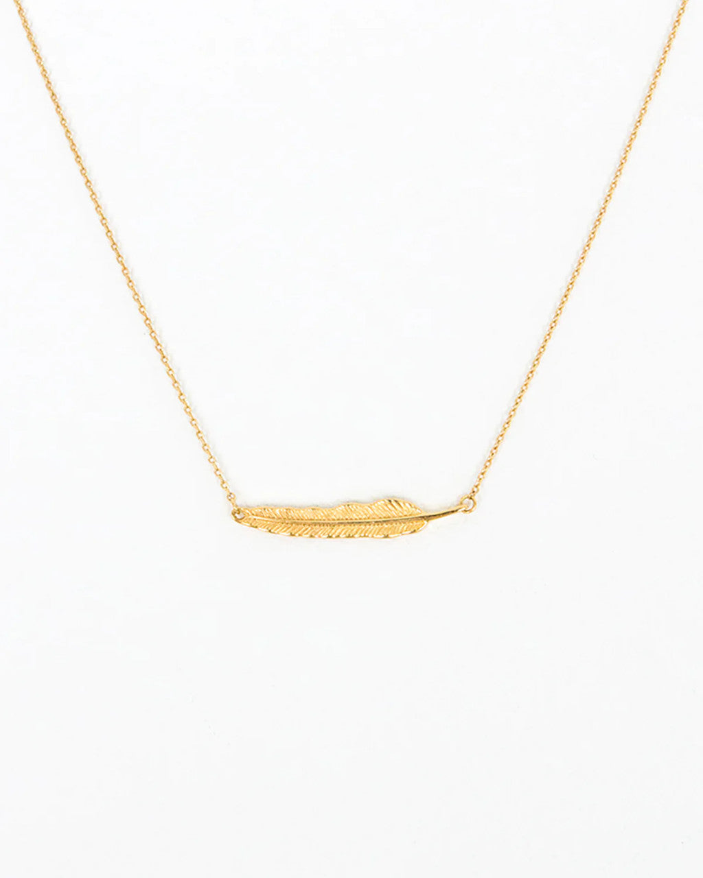 Grace and Lace Feather Necklace - Gold