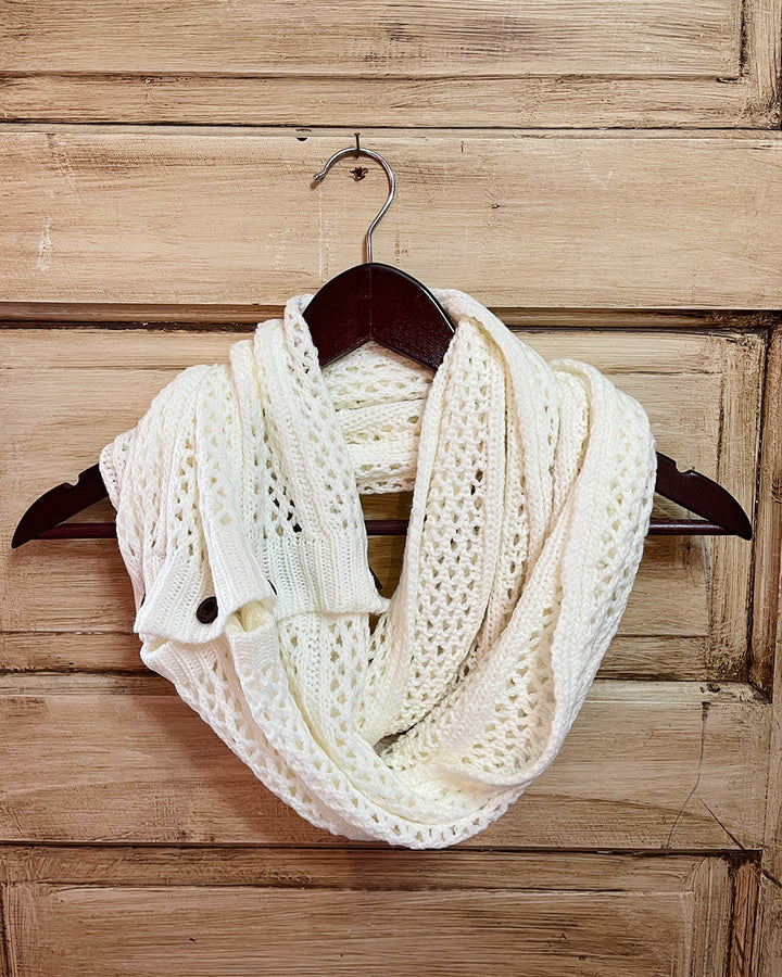 Grace & Lace Nellie Knit Infinity Scarf - Ivory