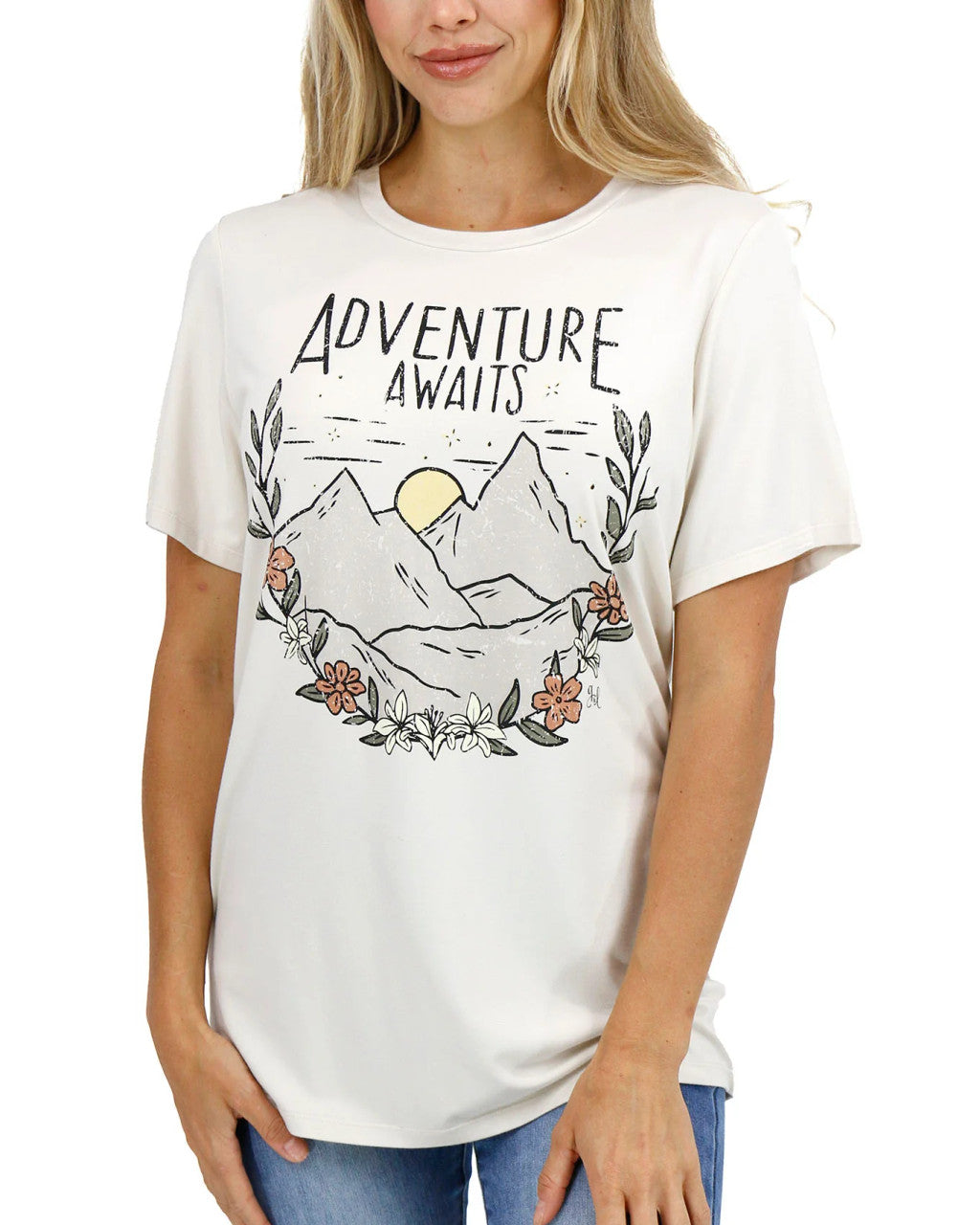 Grace and Lace- Girlfriend Fit Graphic Tee - Adventure Awaits