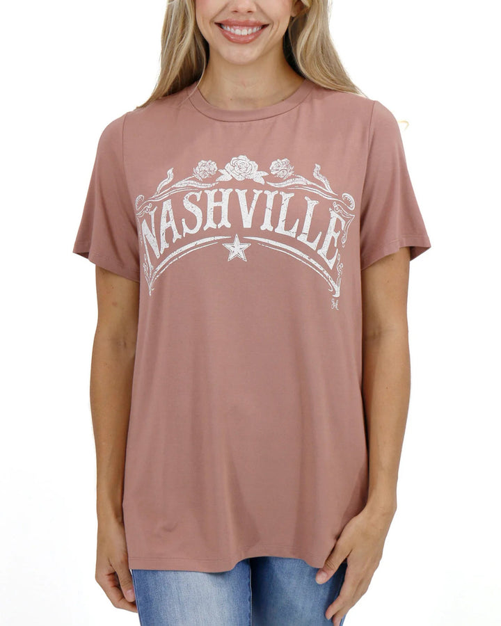 Grace and Lace- Girlfriend Fit Graphic Tee - Nashville