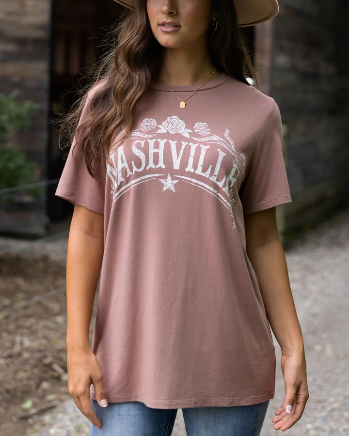 Grace and Lace- Girlfriend Fit Graphic Tee - Nashville