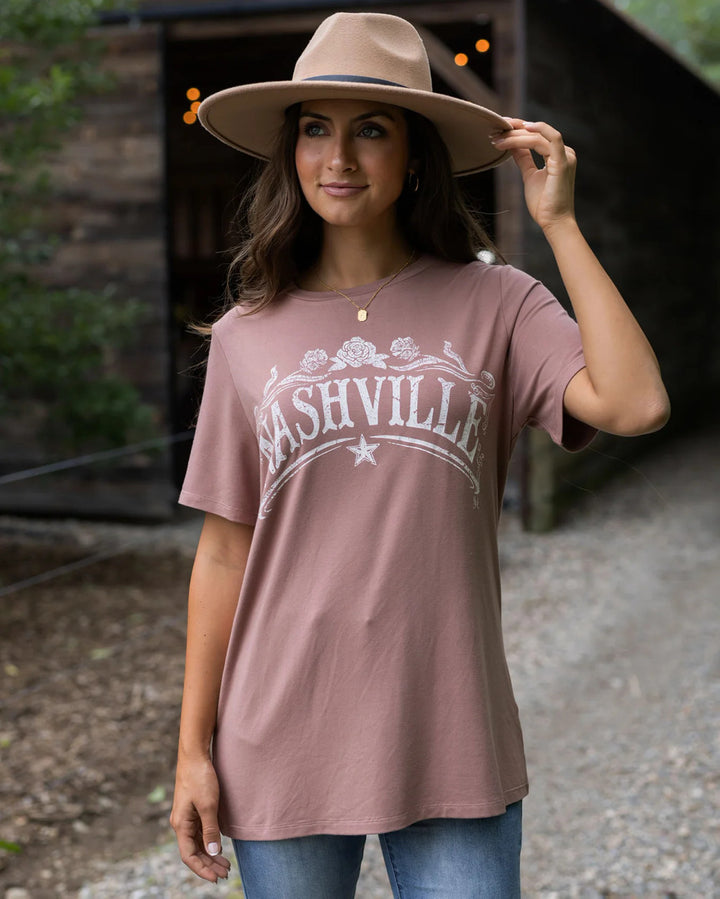 Grace and Lace- Girlfriend Fit Graphic Tee - Nashville