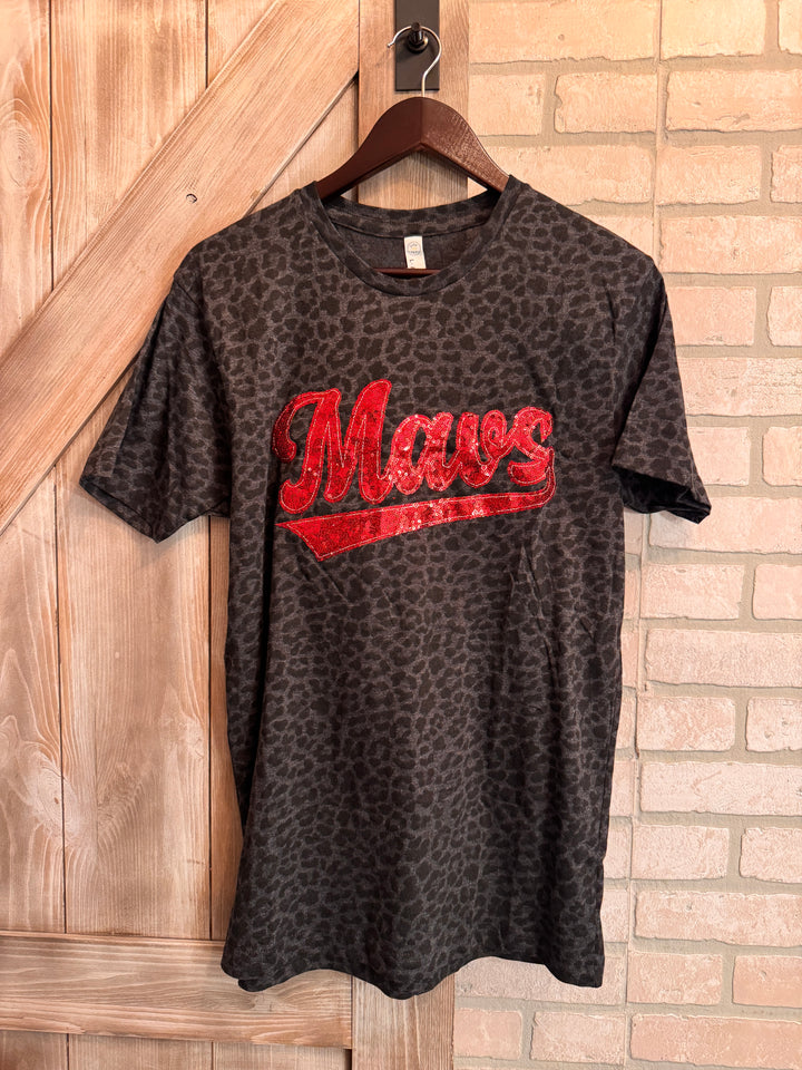 MAVS Gameday Short Sleeve Applique Cheetah Tee