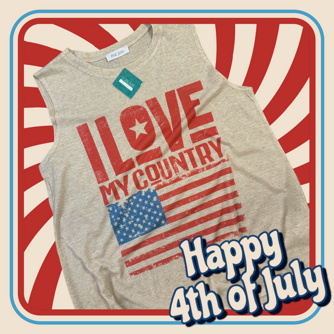 I Love My Country USA Flag Graphic Tank