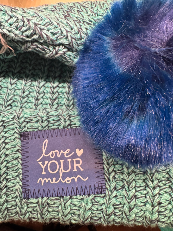 Love Your Melon Beanie w/ Removable Pom - Turquoise/Royal