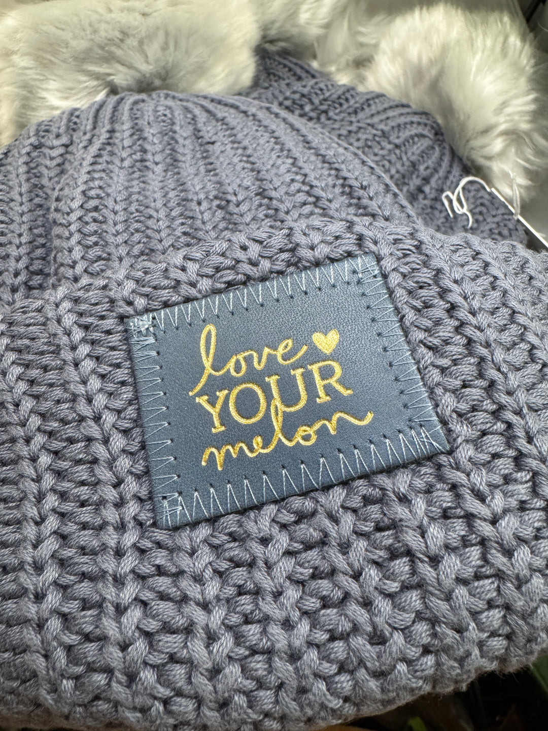 Love Your Melon Beanie w/ Removable Pom - Light Gray