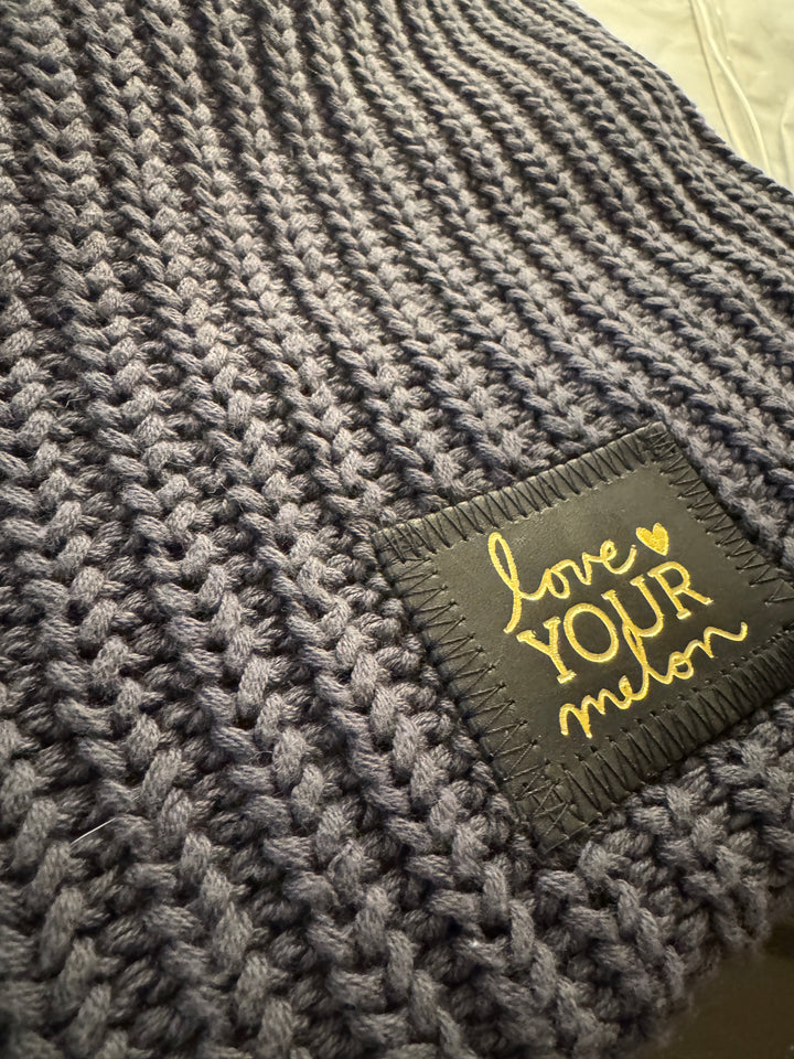 Love Your Melon Uncuffed Classic Beanie - Dark Charcoal