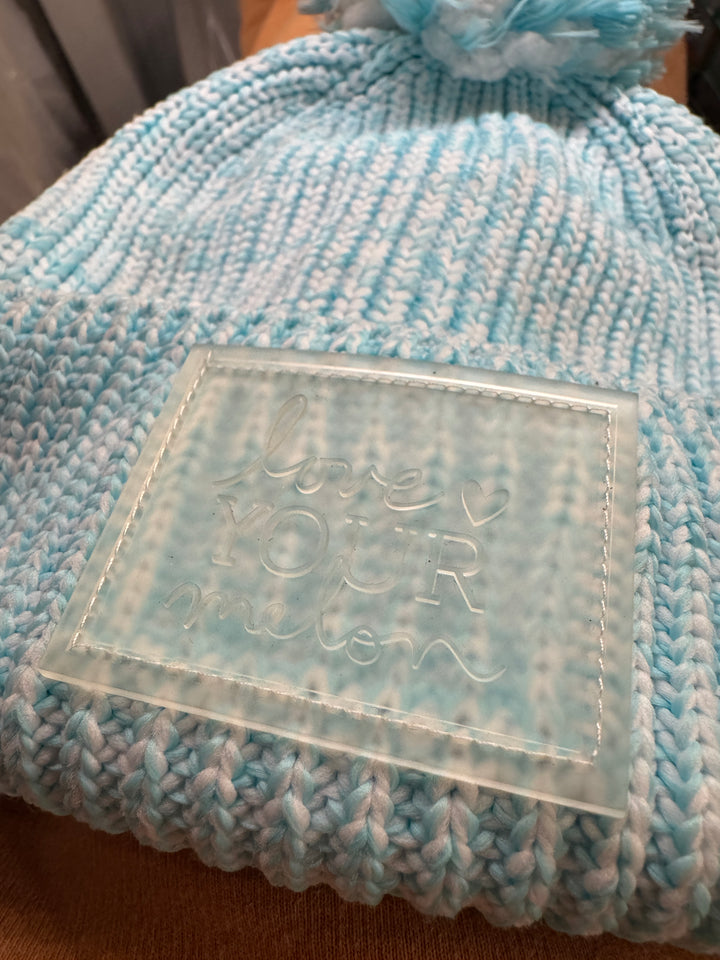 Kids/Toddler Love Your Melon Cuffed Pom Beanie - Teal/White