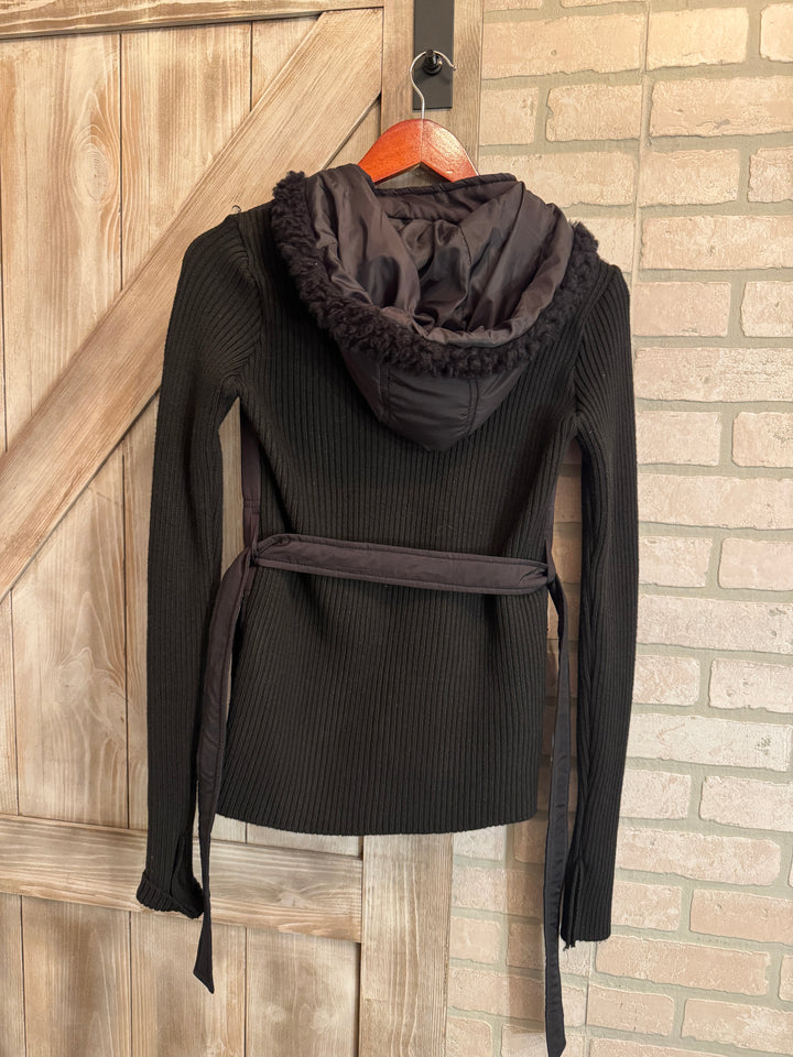 Grace and Lace Slim Fit Jacket with Hood - Black