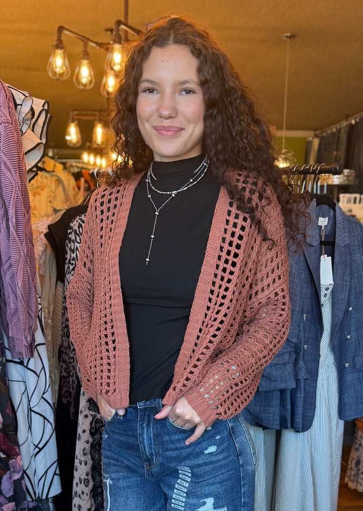 Breezy Does It Crochet Cardigan - Clay