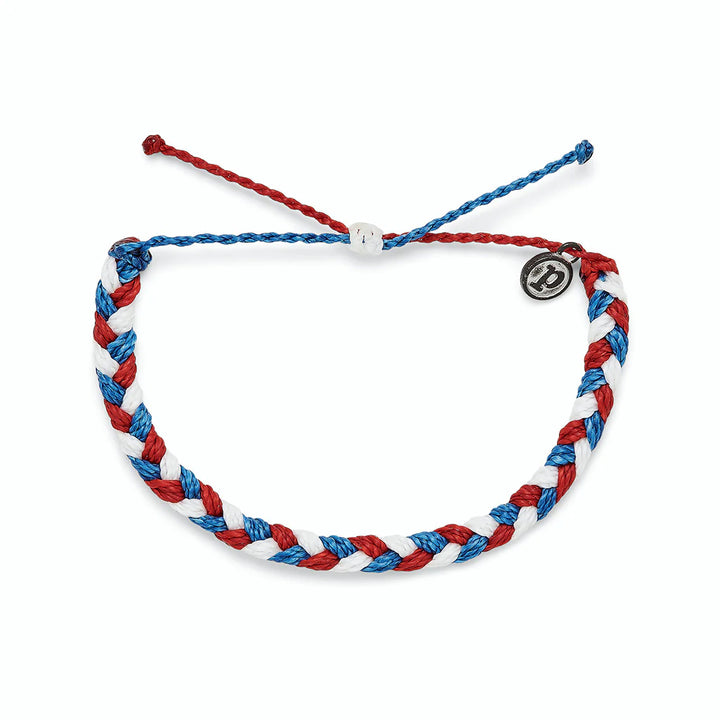 PURA VIDA BRAIDED BRACELET - RED, WHITE, & BLUE