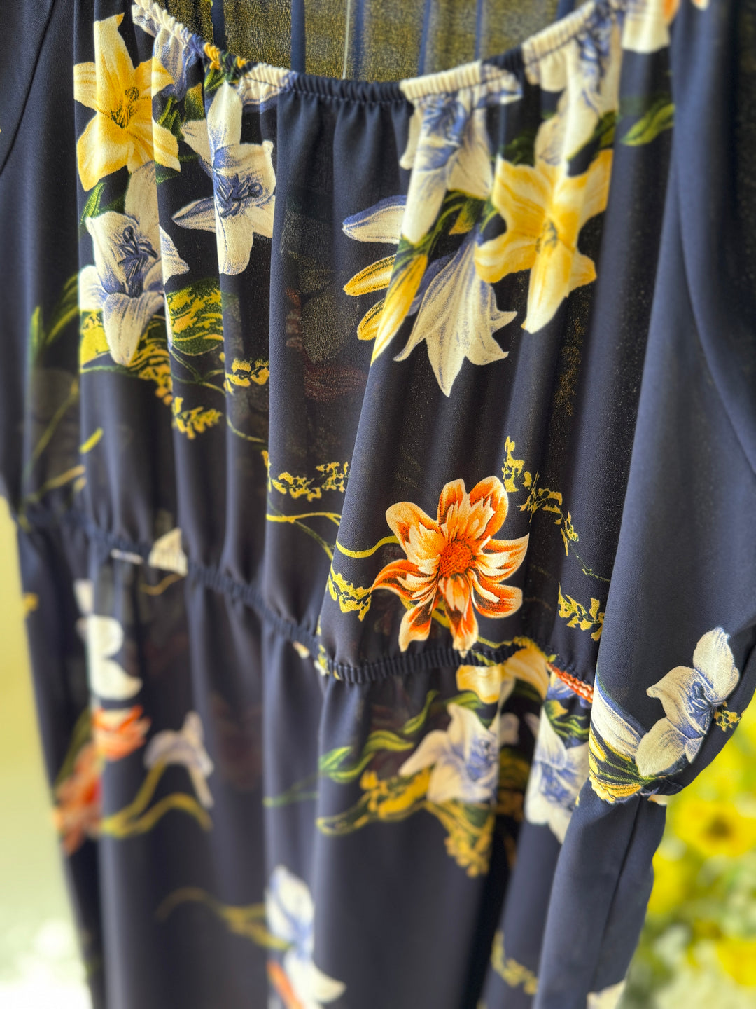 Midnight Bloom Floral Midi Dress