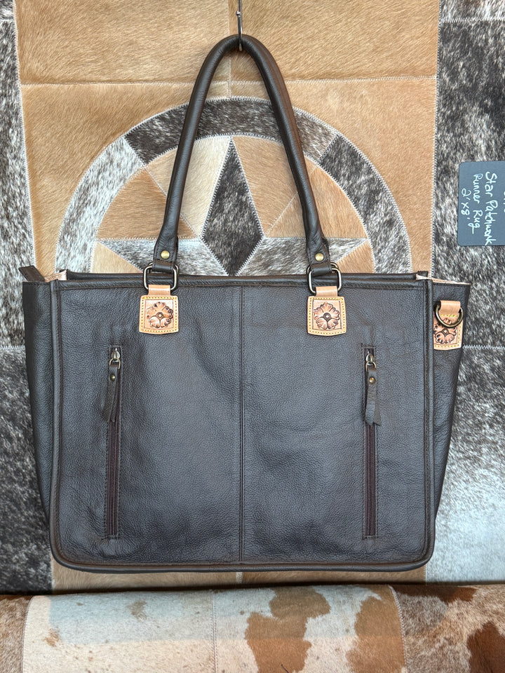 Sunflowers Cowhide Purse