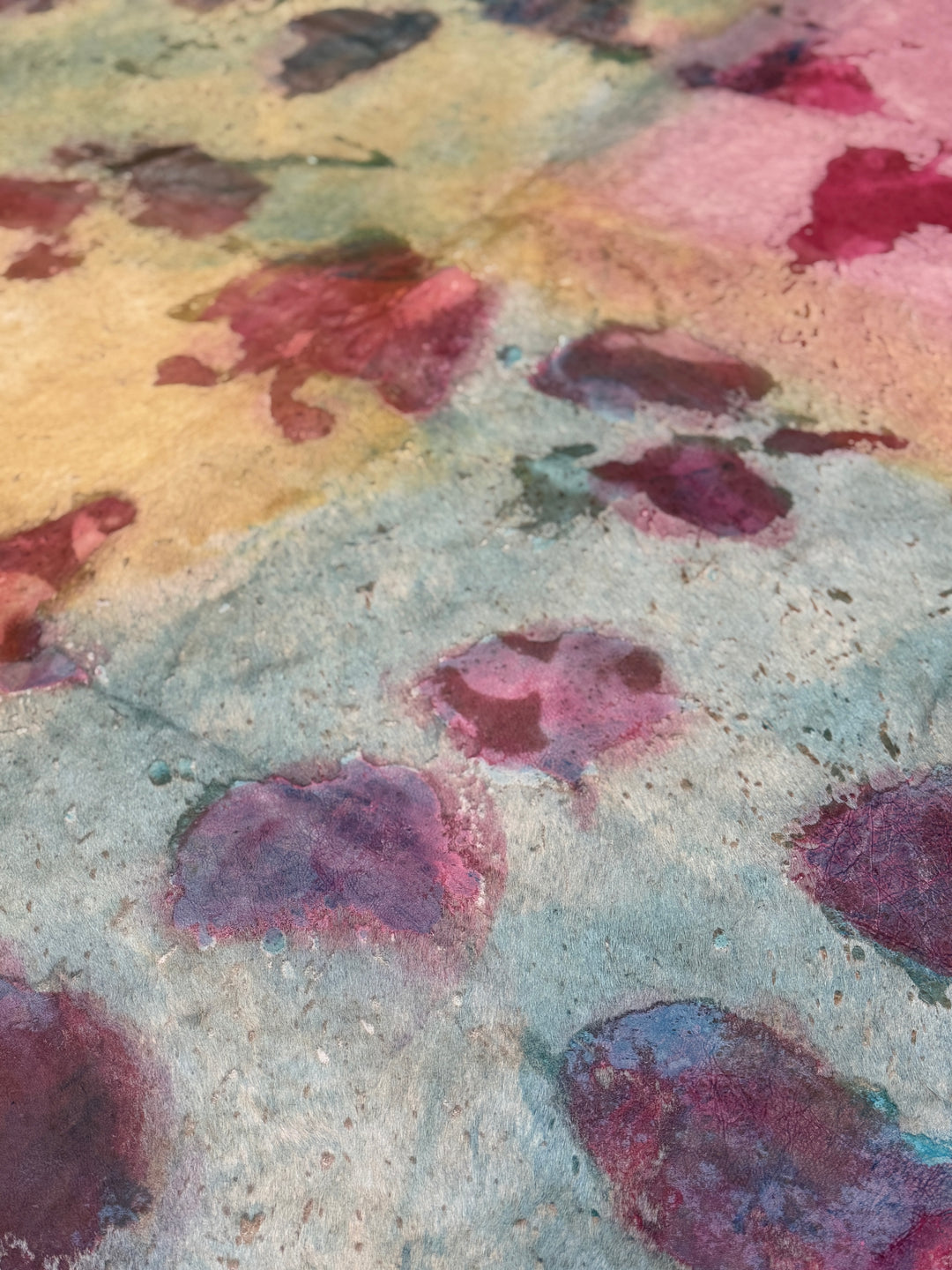 Colorful Distressed Cowhide - 7x8 ft