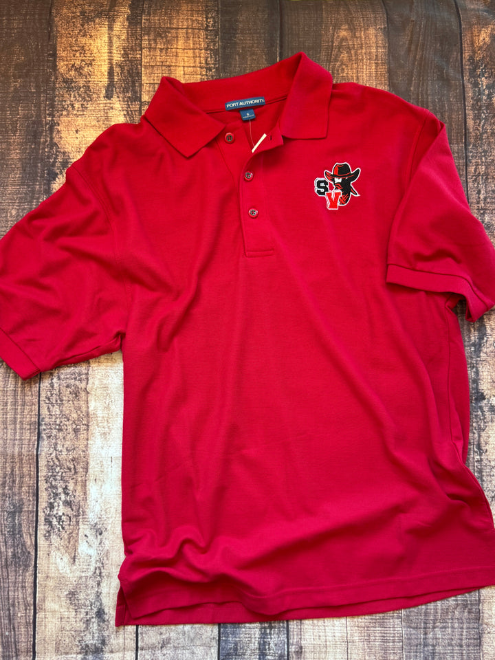 Mavericks Port Authority Brand Red Polo - Embroidered SV Logo