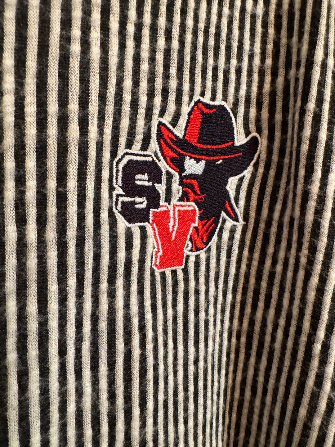 Lady Mavericks Corded Balloon Sleeve Blouse - Embroidered SV Mavericks Logo - 3X only