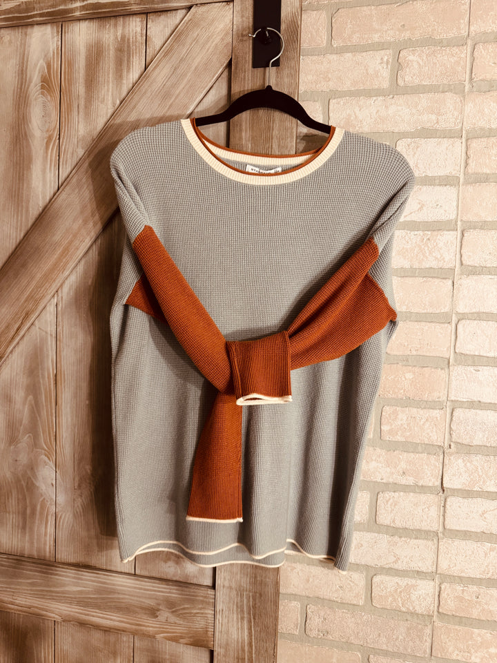 Crew Neck Pullover Sweater in Mist