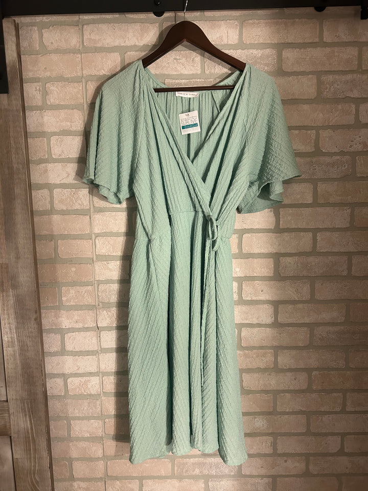 Seafoam Faux Wrap Dress