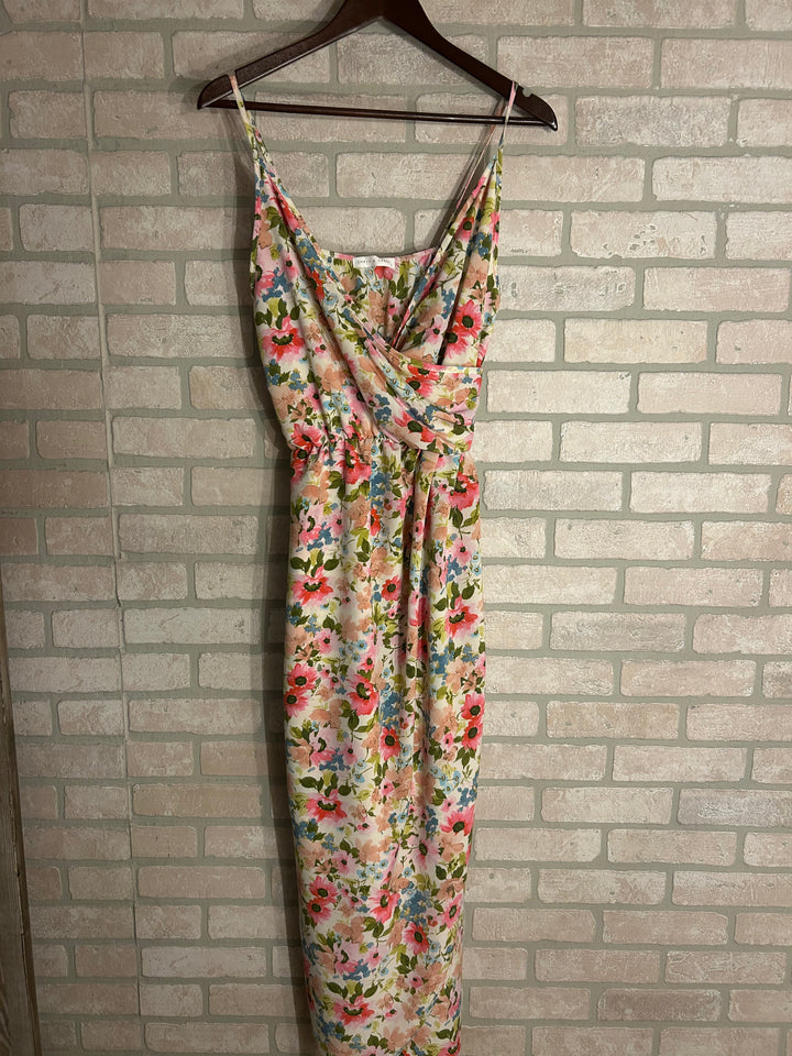 Blushing Garden Faux Wrap Maxi Dress