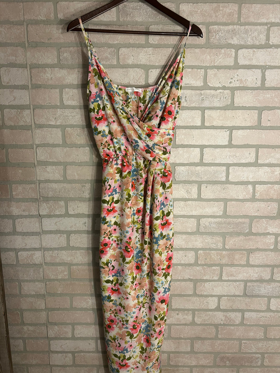 Blushing Garden Faux Wrap Maxi Dress