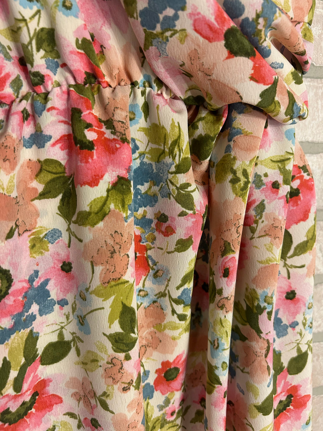 Blushing Garden Faux Wrap Maxi Dress