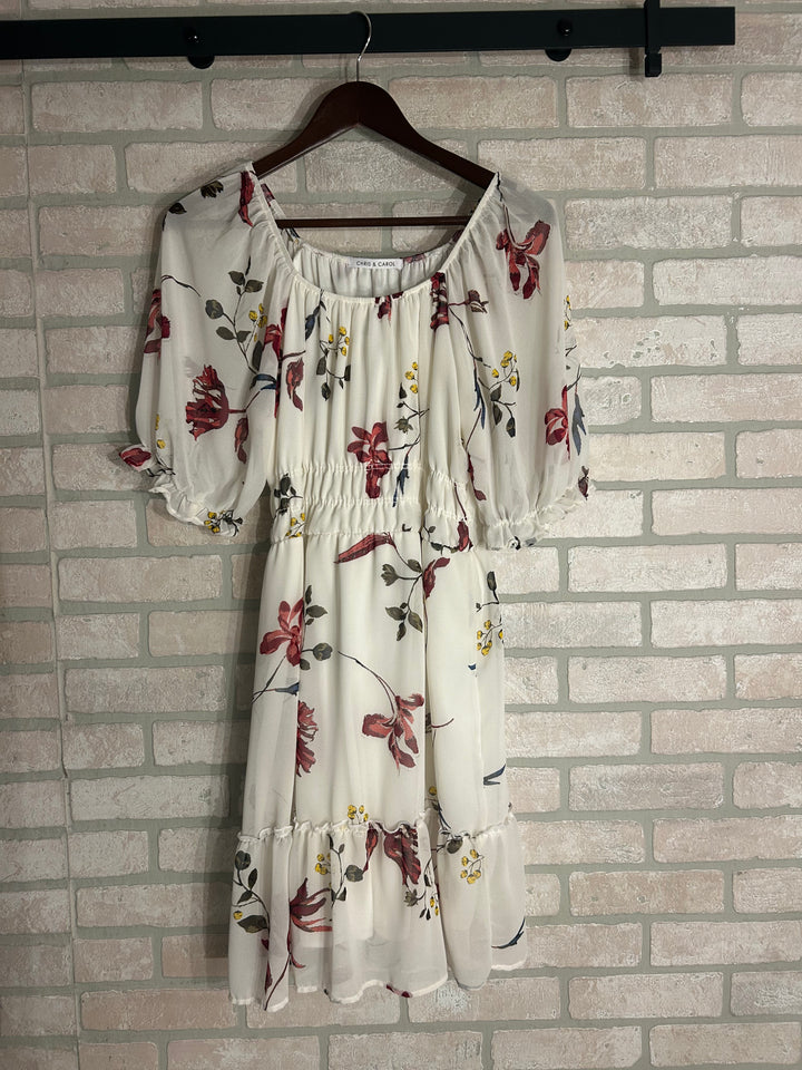 Ivory Bloom Smocked Waist Dress