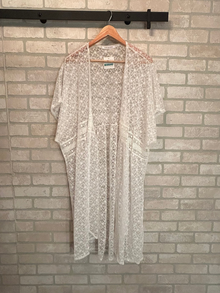 Ivory Wildflower Lace Kimono