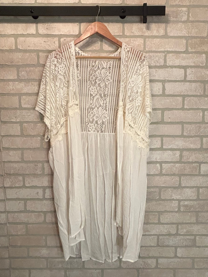 Ivory Lace & Gauze Kimono