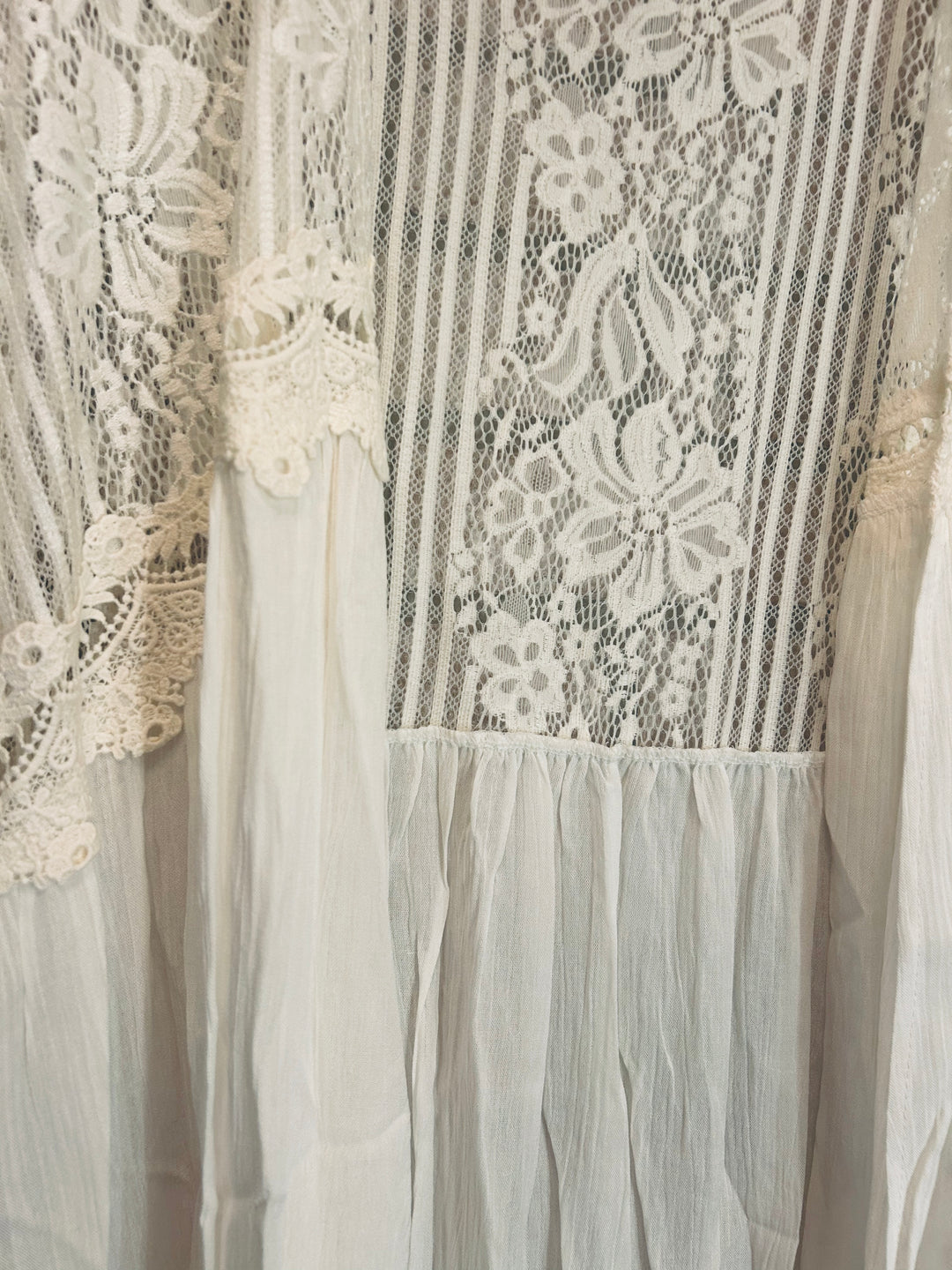 Ivory Lace & Gauze Kimono