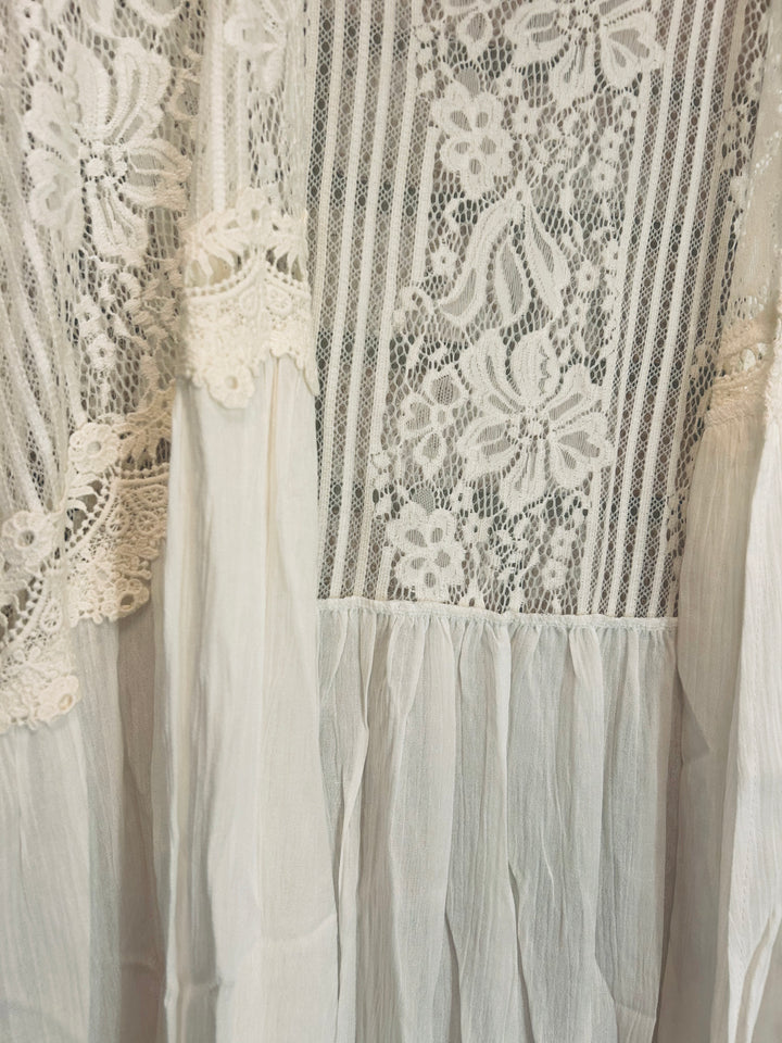 Ivory Lace & Gauze Kimono