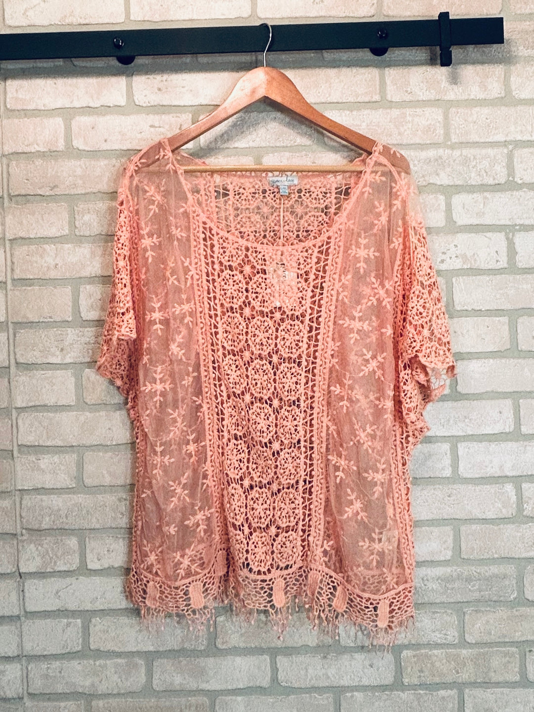 Grace and Lace Lace Crochet Top - Blush