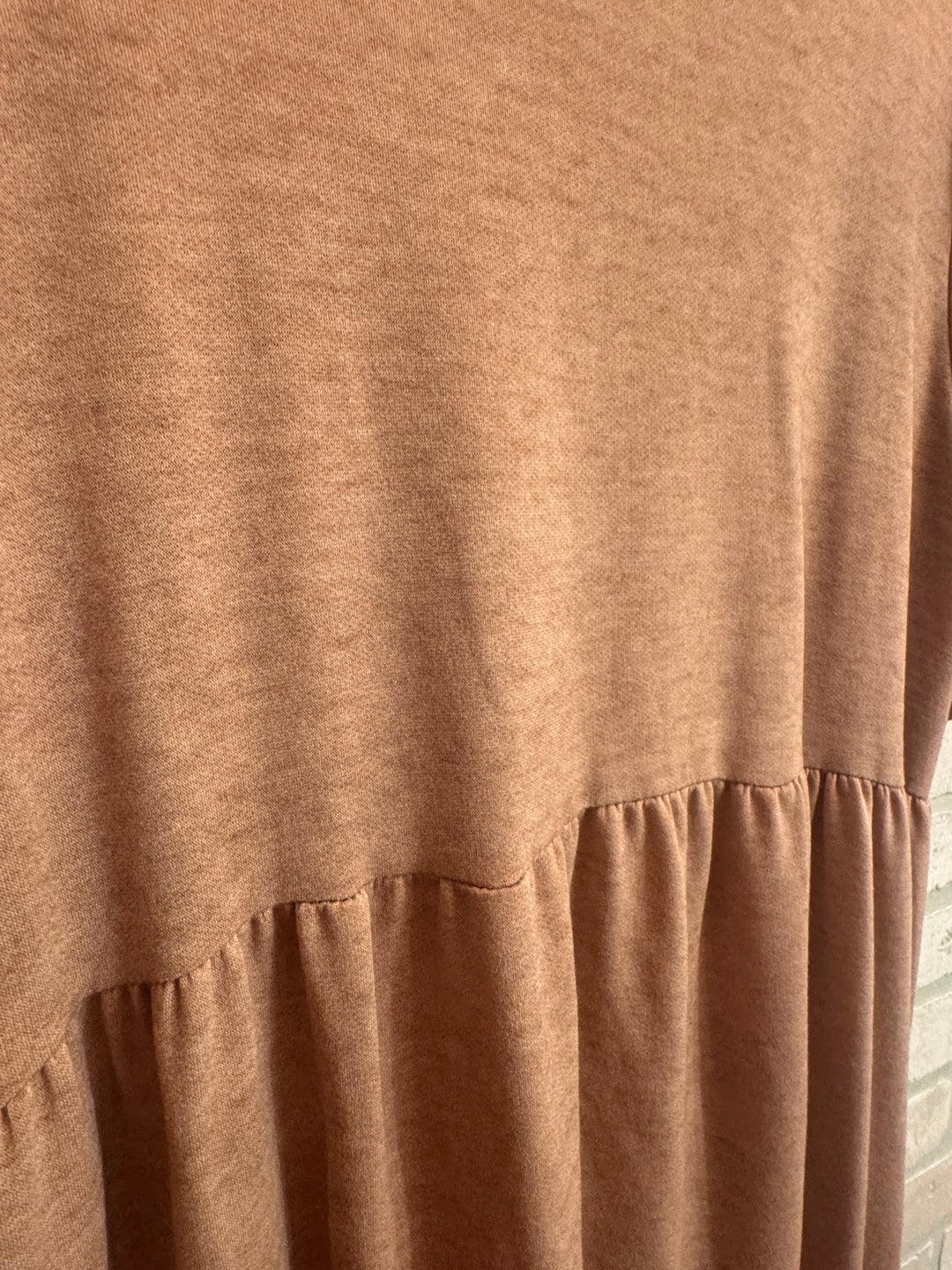 Caramel Tiered Short Sleeve Dress