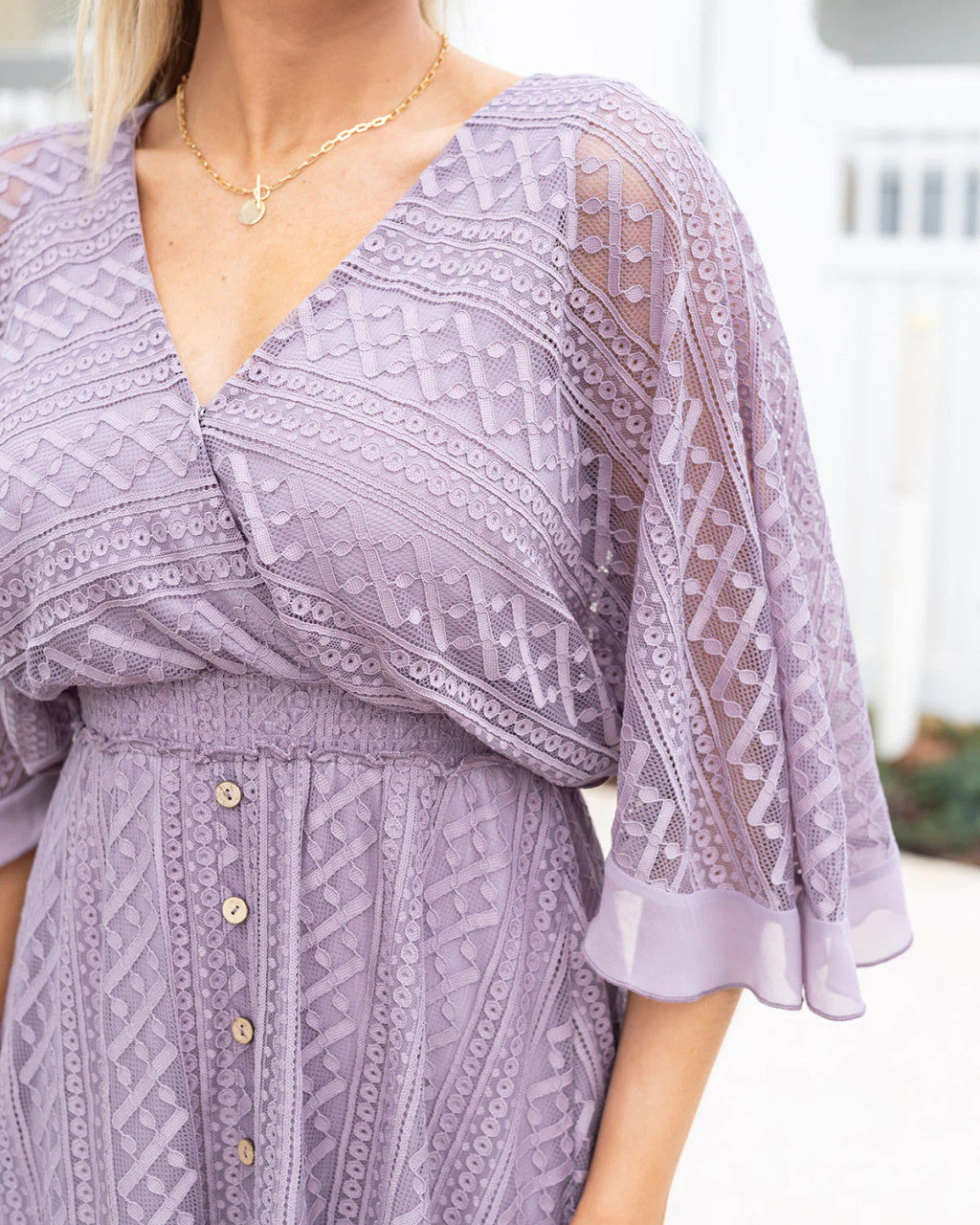 Grace and Lace Lace Angel Sleeve Dress - Lavender Mist Sublime Boutique Grace and Lace Lace Angel Sleeve Dress - Lavender Mist Sublime Boutique