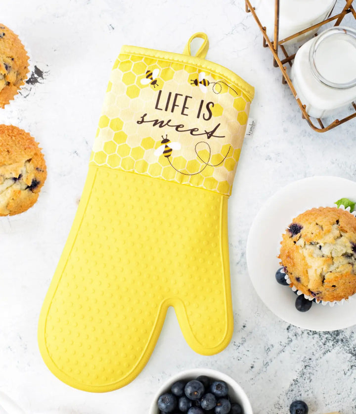 Krumbs Kitchen Homemade Happiness Silicone Over Mitts-Life is Sweet