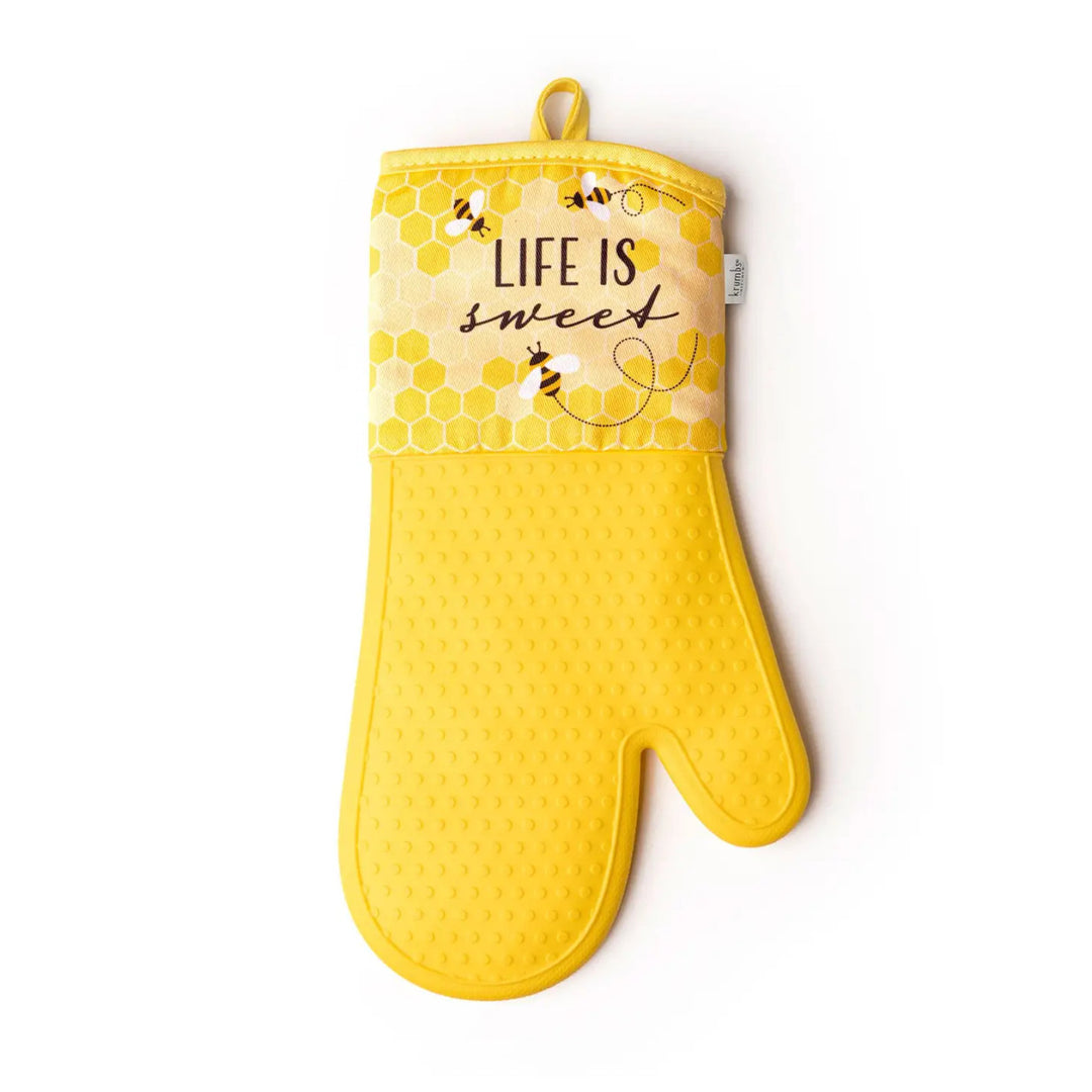 Krumbs Kitchen Homemade Happiness Silicone Over Mitts-Life is Sweet