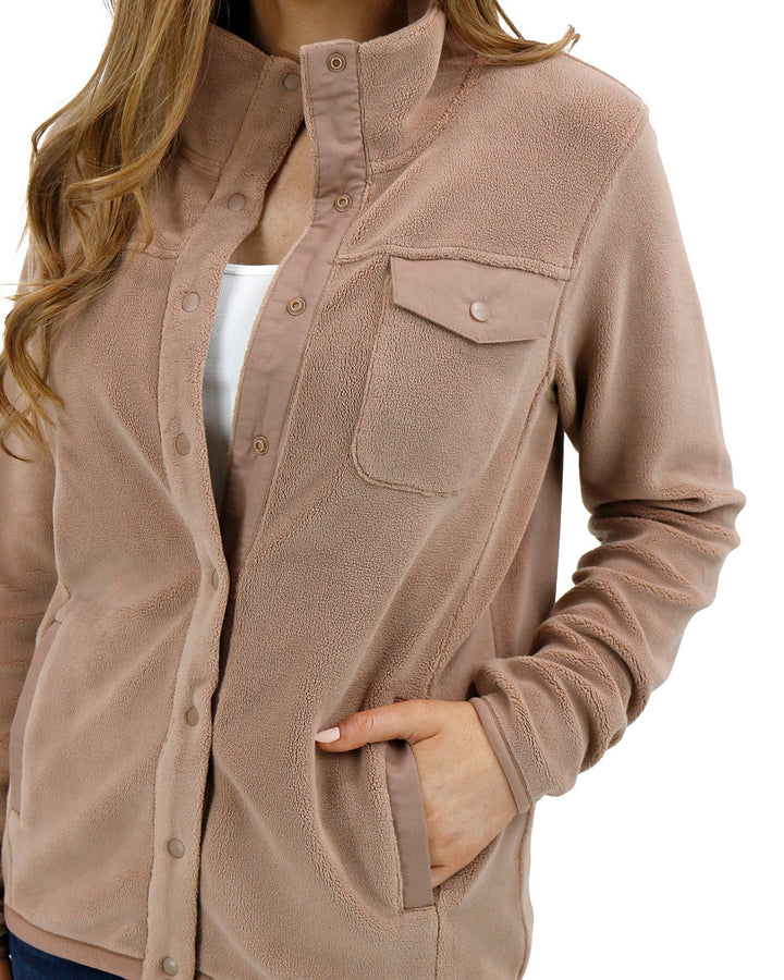 Grace and Lace Luxe Teddy Fleece Jacket - Cappuccino