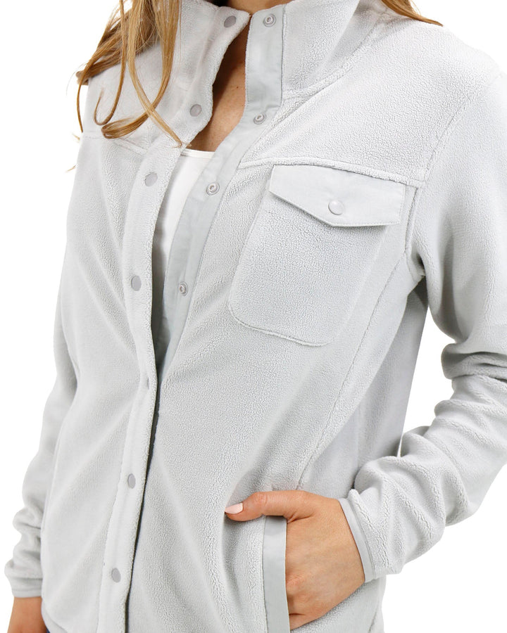 Grace and Lace Luxe Teddy Fleece Jacket - Frost