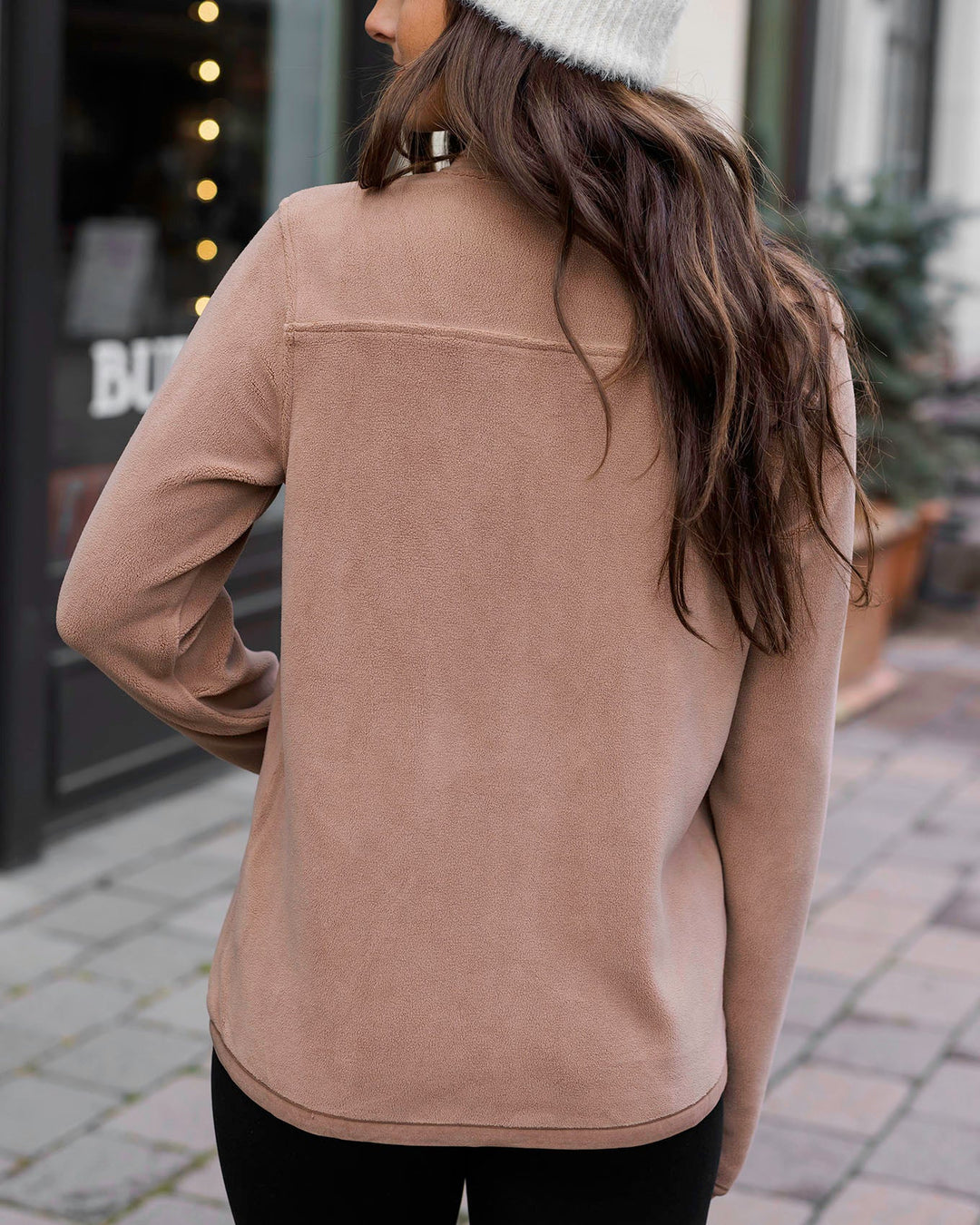 Grace and Lace Luxe Teddy Fleece Jacket - Cappuccino