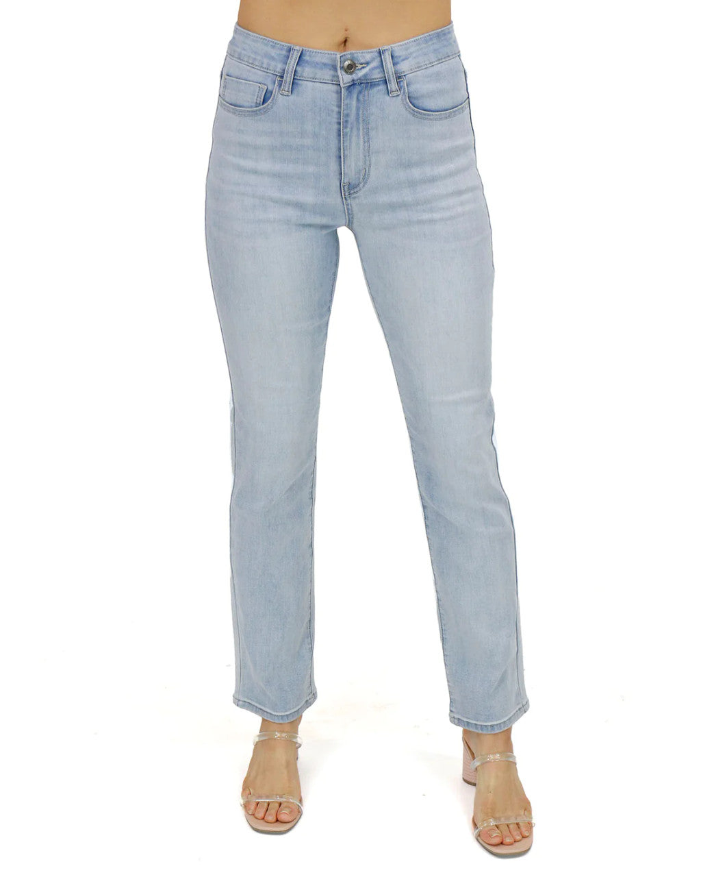 Grace and Lace- Mel's Fave Non Distressed Light Mid-Wash Full Length Jeans