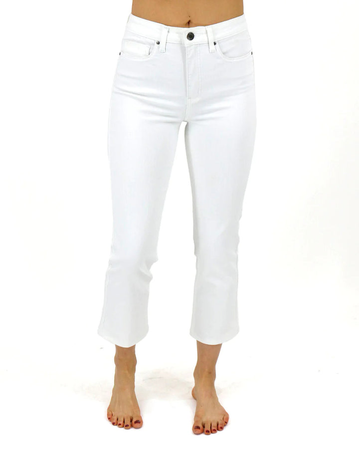 Grace and Lace- Mel's Fave Non Distressed Straight Leg Cropped Denim in White