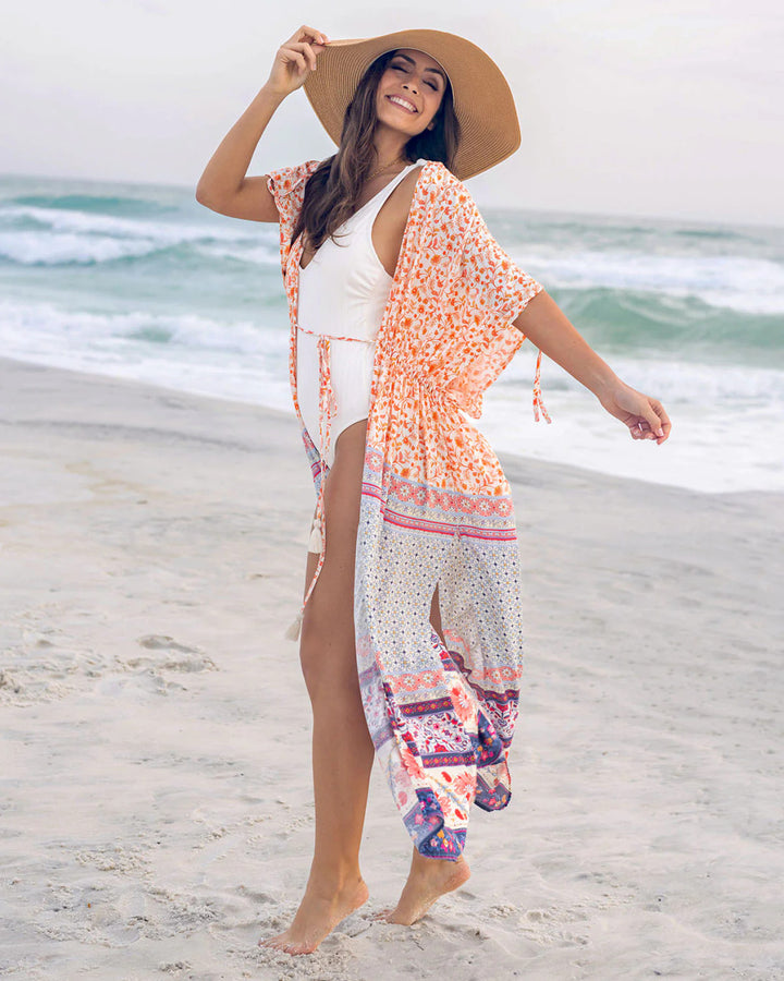 Grace and Lace Mykonos Kimono - Border Print