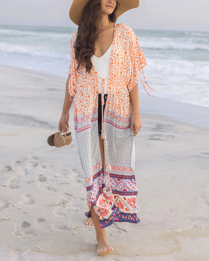 Grace and Lace Mykonos Kimono - Border Print