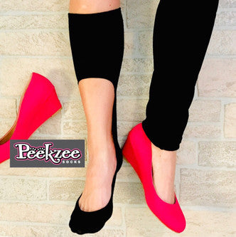 Peekzee Socks - No-slip & No-show Socks - Black