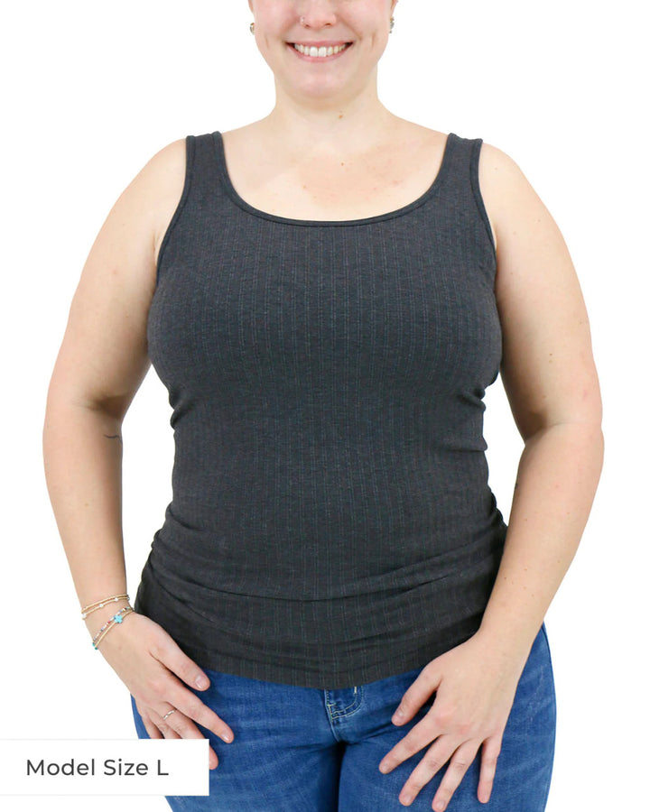 Grace and Lace- Perfect Fit Seamless Ribbed Tank in Black