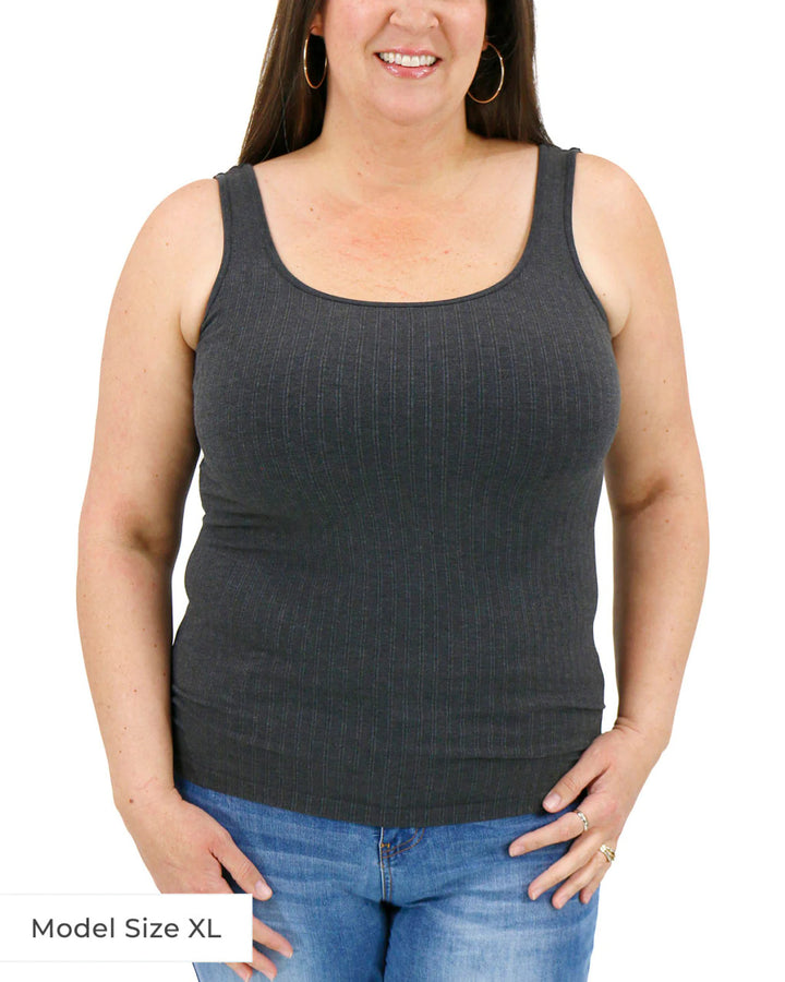 Grace and Lace- Perfect Fit Seamless Ribbed Tank in Black