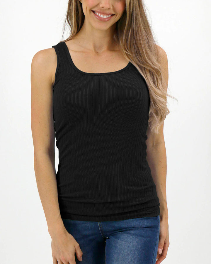 Grace and Lace- Perfect Fit Seamless Ribbed Tank in Black