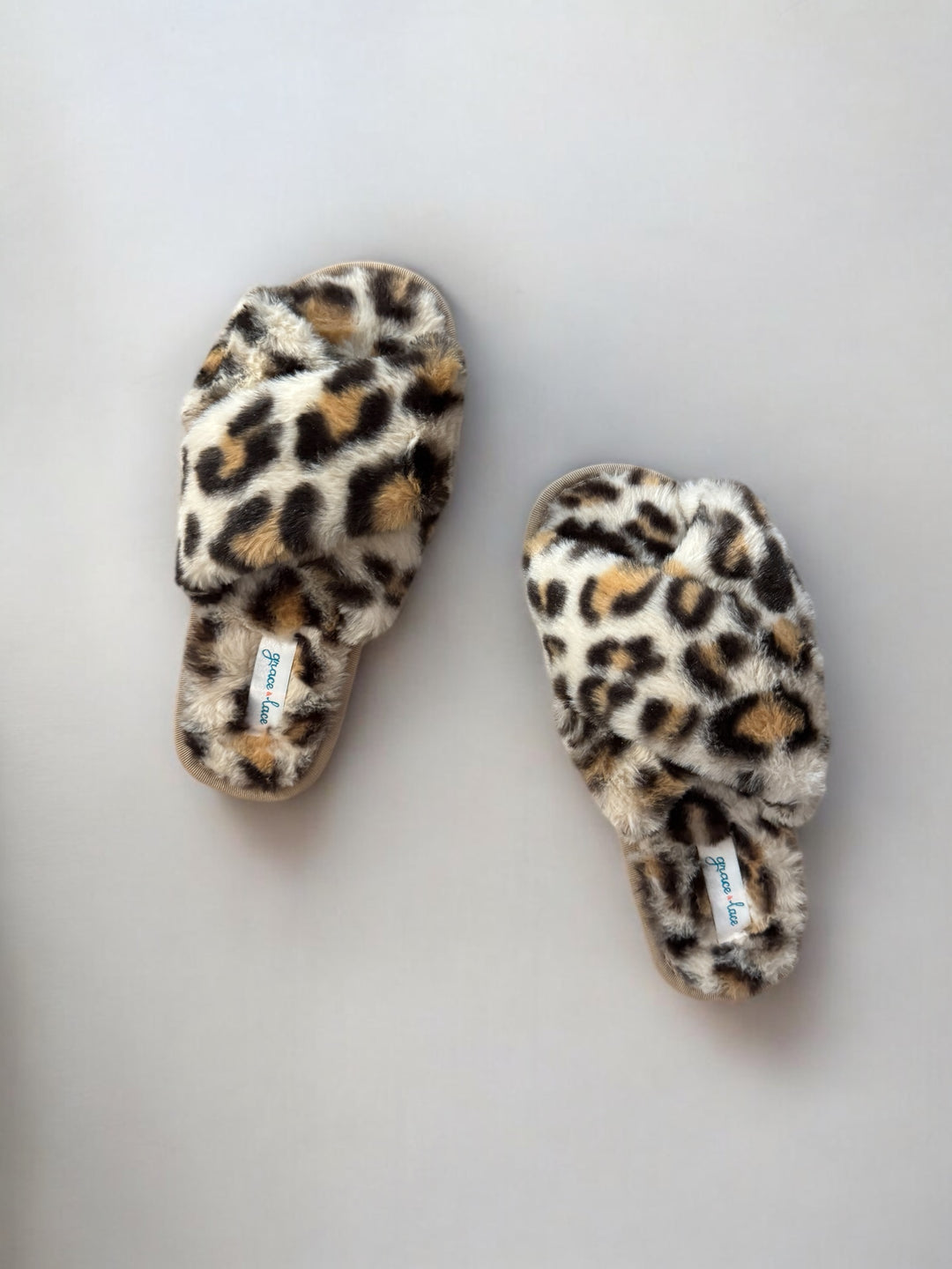 Grace and Lace Criss Cross Slippers - Brown Leopard