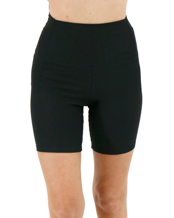 Grace and Lace Daily Pocket Biker Shorts 7" -  Black