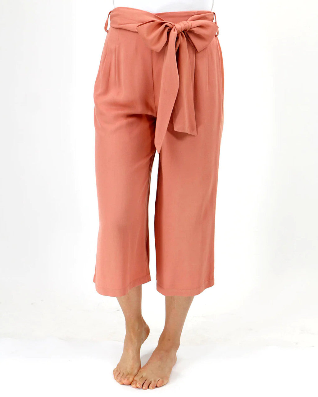 Grace and Lace -Pocketed Cropped Wide Leg Pants